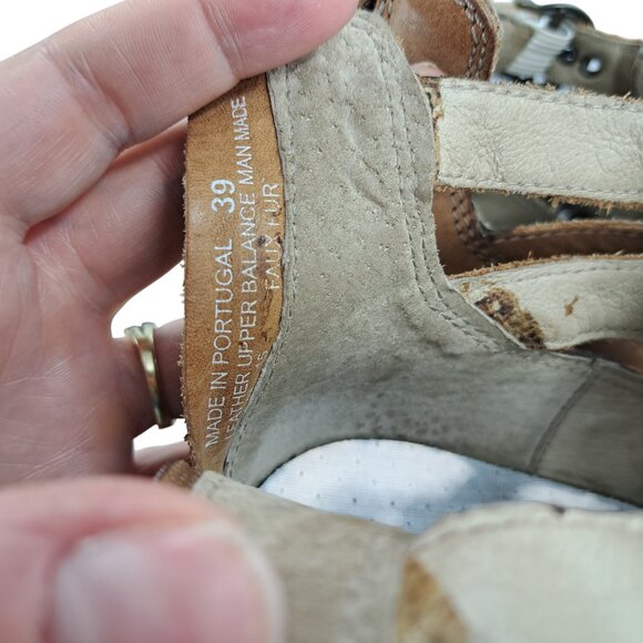 Dromedaris Kelsey Leather Chelsea Boots Size 39 US 8.5-9 Beige Western Buckle - Picture 10 of 13